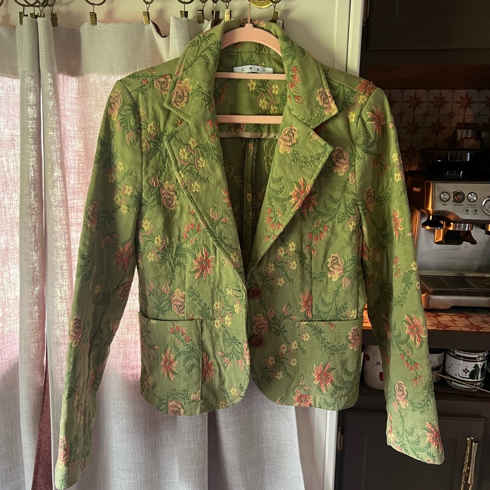 CAbi Green Tapestry Jacket